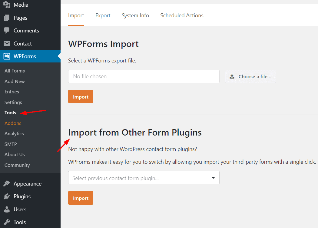 wpforms import